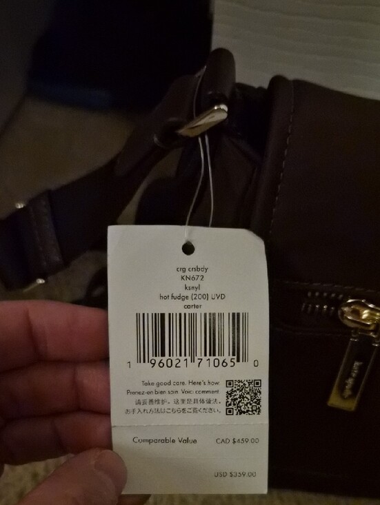Kate Spade Brown Nylon Cargo Messenger Bag with Gold Hardware